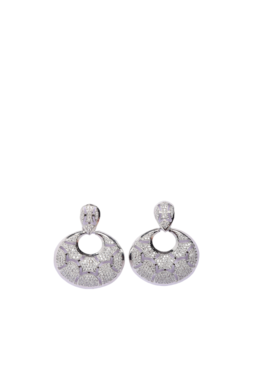 Namokriti Luxury Silver Earrings – Sparkling Design for Elegant Looks